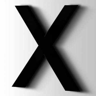 Kunststof Letter X Arial Acrylaat 9005 Jet Black - 1