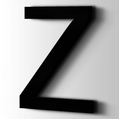 Kunststof Letter Z Arial Acrylaat 9005 Jet Black - 1