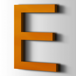 Kunststof Letter E Arial Acrylaat 2004 Pure Orange - 1