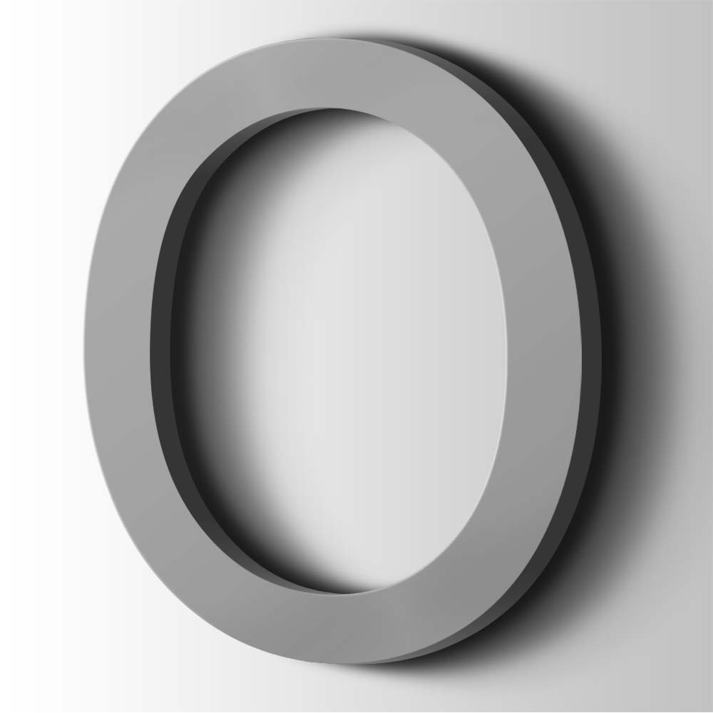 Kunststof Letter O Arial Acrylaat 7040 Window Grey - 1