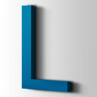 Kunststof Letter L Arial Acrylaat 5015 Sky Blue - 1