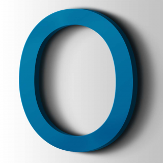 Kunststof Letter O Arial Acrylaat 5015 Sky Blue - 1