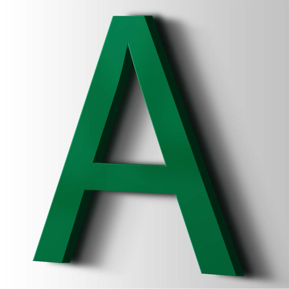 Kunststof Letter A Arial Acrylaat 6029 Mint Green - 1