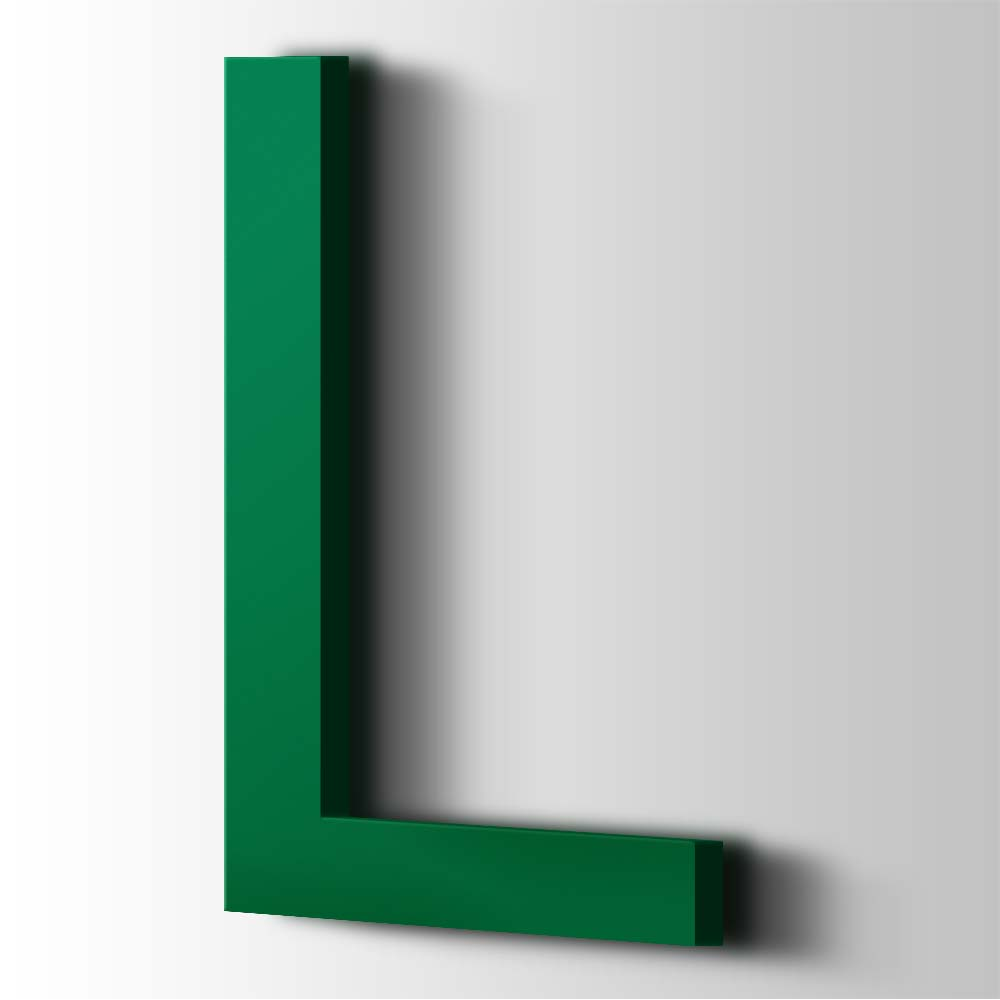 Kunststof Letter L Arial Acrylaat 6029 Mint Green - 1