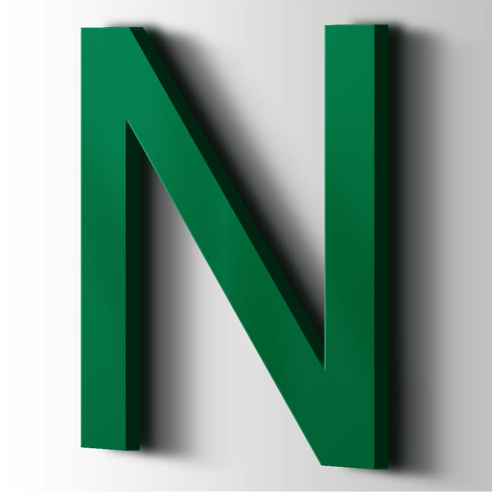 Kunststof Letter N Arial Acrylaat 6029 Mint Green - 1