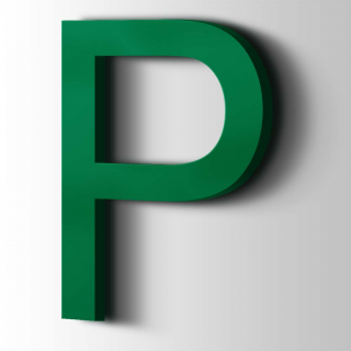 Kunststof Letter P Arial Acrylaat 6029 Mint Green - 1