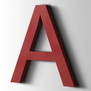 Kunststof Letter A Arial Acrylaat 3001 Signal Red - 1