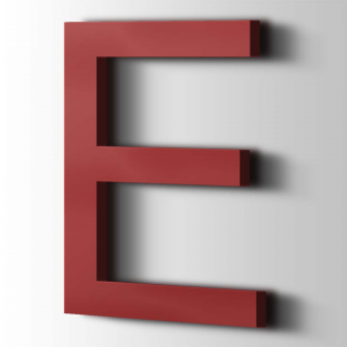 Kunststof Letter E Arial Acrylaat 3001 Signal Red - 1