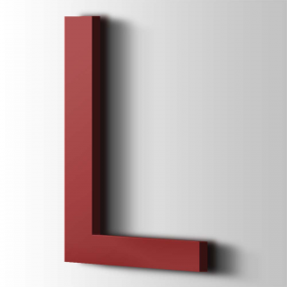 Kunststof Letter L Arial Acrylaat 3001 Signal Red - 1