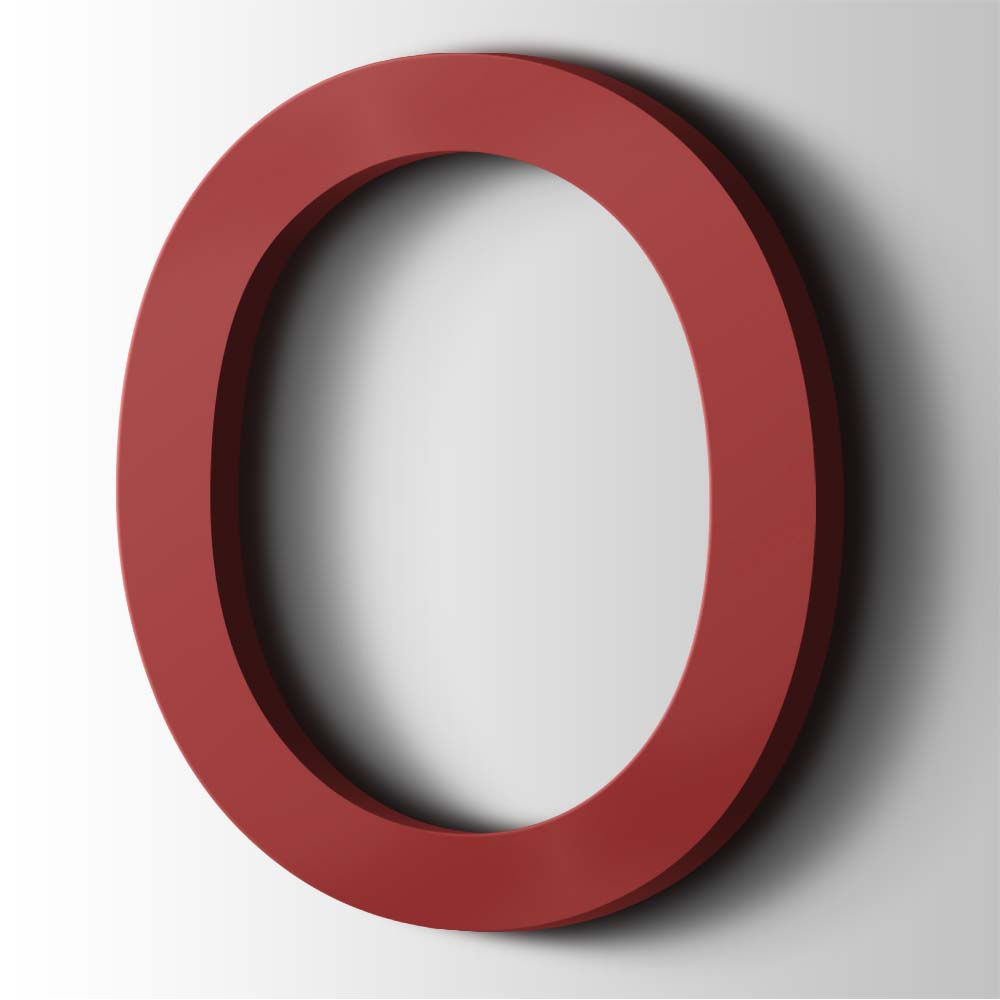 Kunststof Letter O Arial Acrylaat 3001 Signal Red - 1