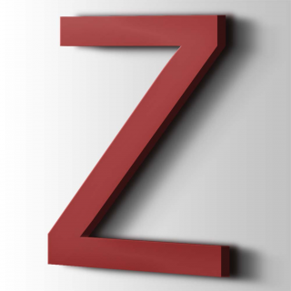Kunststof Letter Z Arial Acrylaat 3001 Signal Red - 1
