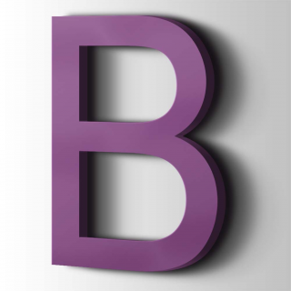 Kunststof Letter B Arial Acrylaat 4008 Signal Violet - 1