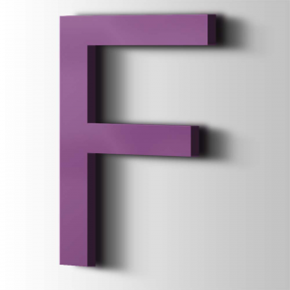 Kunststof Letter F Arial Acrylaat 4008 Signal Violet - 1