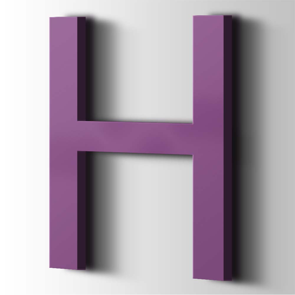 Kunststof Letter H Arial Acrylaat 4008 Signal Violet - 1