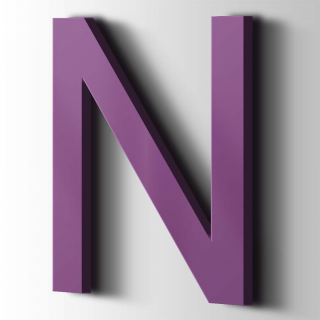 Kunststof Letter N Arial Acrylaat 4008 Signal Violet - 1