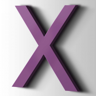 Kunststof Letter X Arial Acrylaat 4008 Signal Violet - 1