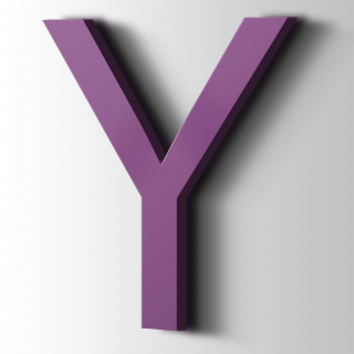 Kunststof Letter Y Arial Acrylaat 4008 Signal Violet - 1