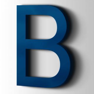 Kunststof Letter B Arial Acrylaat 5002 Ultramarine Blue - 1