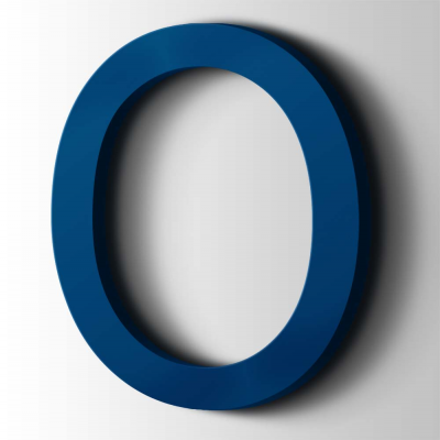 Kunststof Letter O Arial Acrylaat 5002 Ultramarine Blue - 1