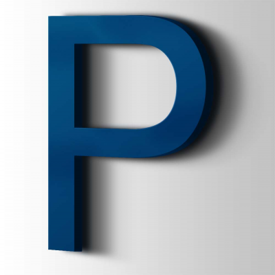 Kunststof Letter P Arial Acrylaat 5002 Ultramarine Blue - 1