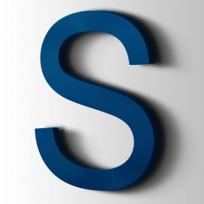 Kunststof Letter S Arial Acrylaat 5002 Ultramarine Blue - 1