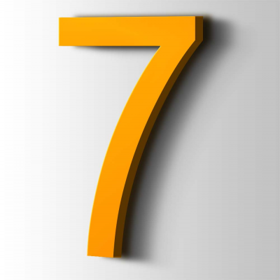 Kunststof Cijfer 7 Arial Acrylaat 1003 Signal Yellow - 1