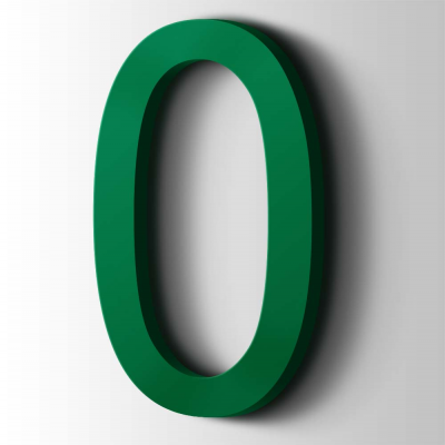 Kunststof Cijfer 0 Arial Acrylaat 6029 Mint Green - 1
