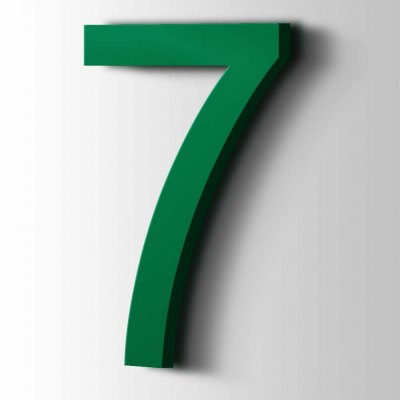 Kunststof Cijfer 7 Arial Acrylaat 6029 Mint Green - 1