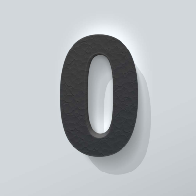 Grijs Piepschuim Cijfer 0 Arial - 1