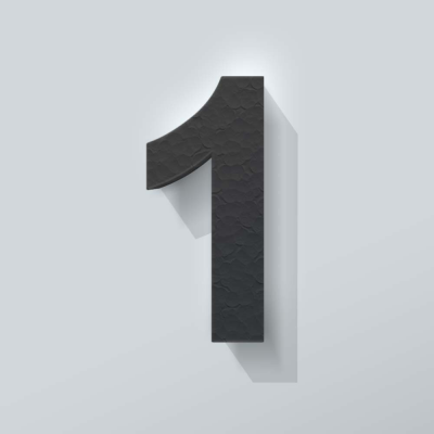 Grijs Piepschuim Cijfer 1 Arial - 1