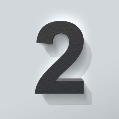 Grijs Piepschuim Cijfer 2 Arial - 1