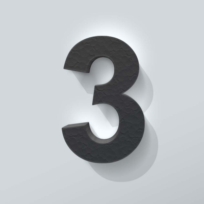 Grijs Piepschuim Cijfer 3 Arial - 1