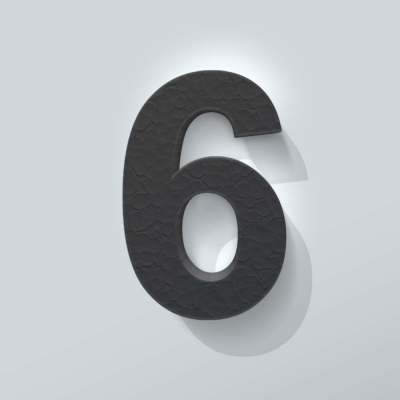Grijs Piepschuim Cijfer 6 Arial - 1