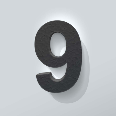 Grijs Piepschuim Cijfer 9 Arial - 1 Grijs Piepschuim Cijfer 9 Arial - 1