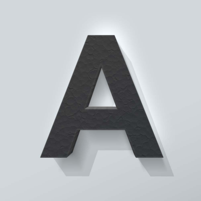 Grijs Piepschuim Letter A Arial - 1
