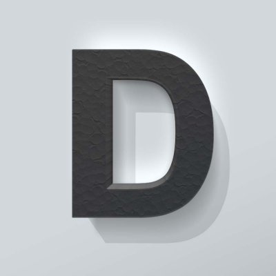 Grijs Piepschuim Letter D Arial - 1