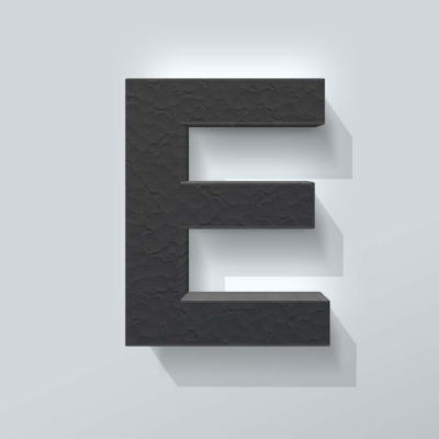 Grijs Piepschuim Letter E Arial - 1