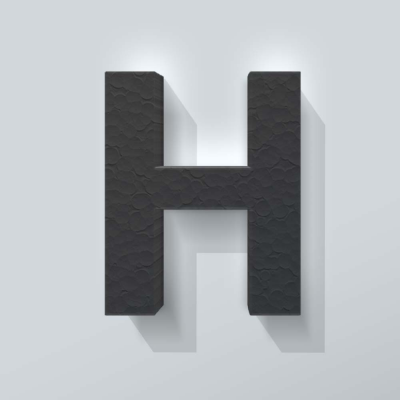 Grijs Piepschuim Letter H Arial - 1