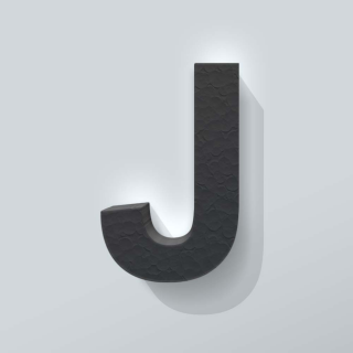 Zwart Piepschuim Letter J Arial - 1