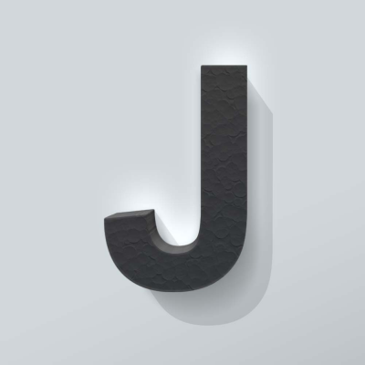 Grijs Piepschuim Letter J Arial - 1
