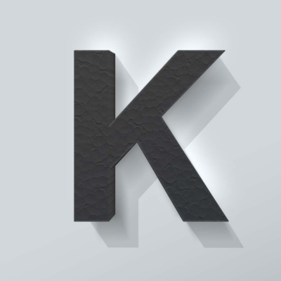 Grijs Piepschuim Letter K Arial - 1