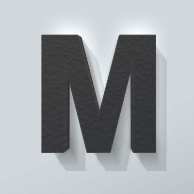 Grijs Piepschuim Letter M Arial - 1