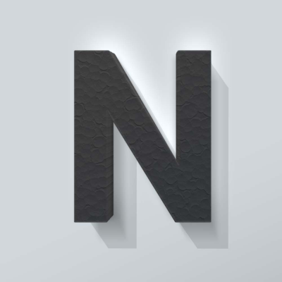 Grijs Piepschuim Letter N Arial - 1