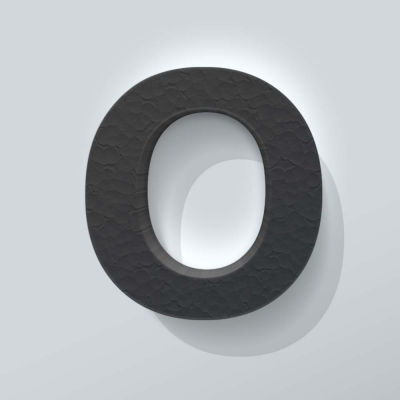 Grijs Piepschuim Letter O Arial - 1