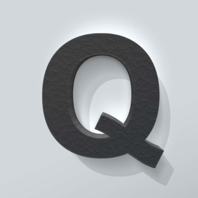 Grijs Piepschuim Letter Q Arial - 1