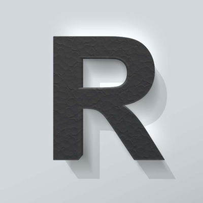 Grijs Piepschuim Letter R Arial - 1
