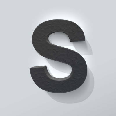 Grijs Piepschuim Letter S Arial - 1