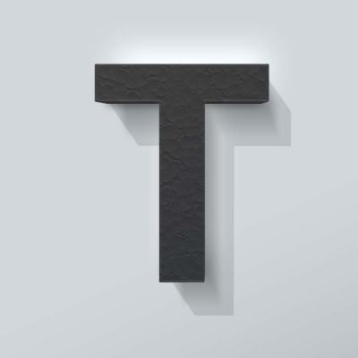 Grijs Piepschuim Letter T Arial - 1