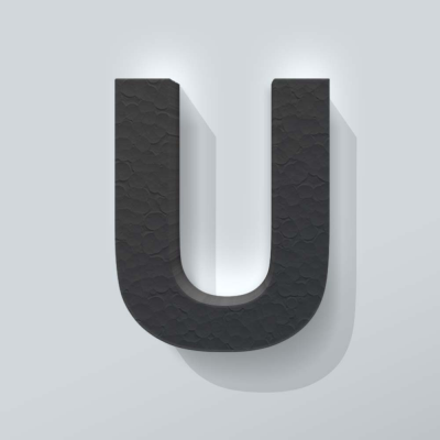 Grijs Piepschuim Letter U Arial - 1