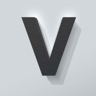 Grijs Piepschuim Letter V Arial - 1